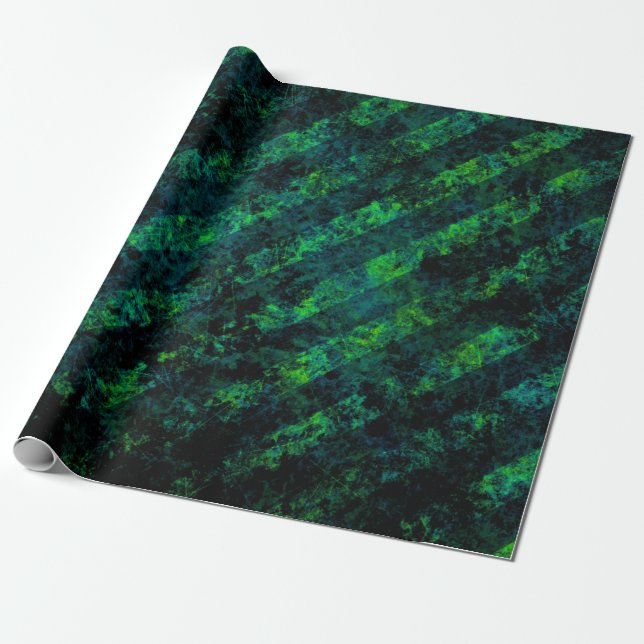 Papier Cadeau Bleu noir vert rayé arrière - plan avec flou, gra (Déroulé)