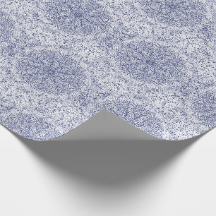 Papier Cadeau Bleu Nuit Unique Élégant Moderne Flocon de Neige