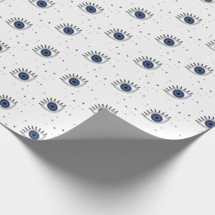 Papier Cadeau Bleu oeil bonne chance protection contre le mauvai