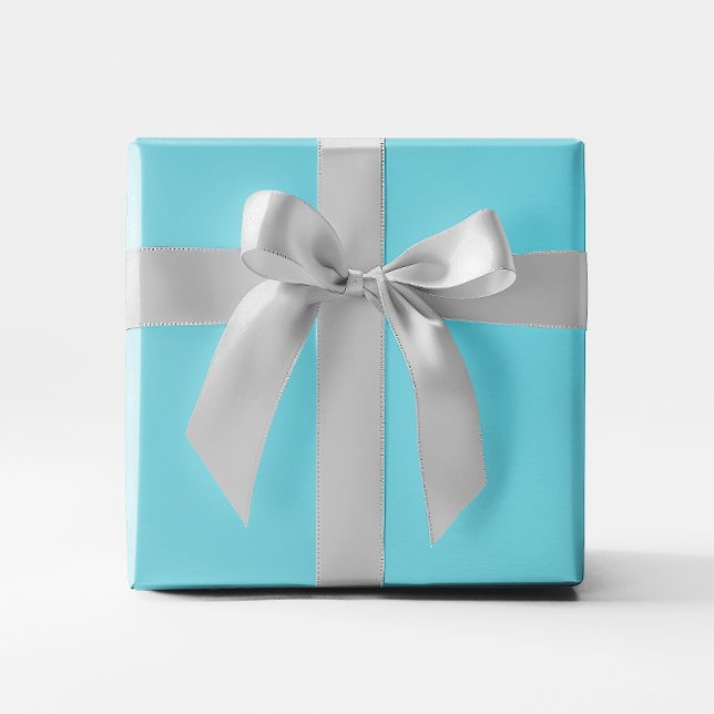 Papier Cadeau Bleu Œuf de Merle Uni (Solid Color Robin Egg Blue Wrapping Paper)
