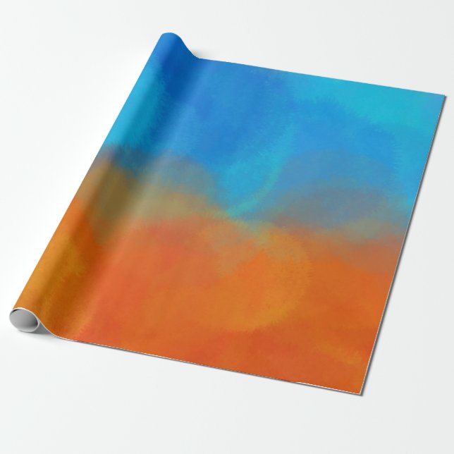 Papier Cadeau bleu orange (Déroulé)