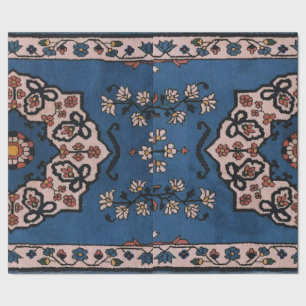 Papier Cadeau Bleu Oriental Motif Turc Persan