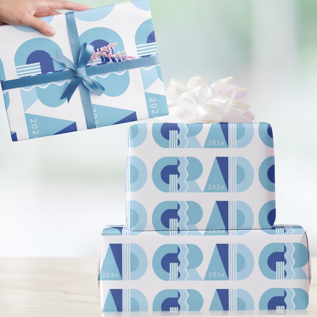 Papier cadeau bleu pour la promotion 2026 (Créateur téléchargé)