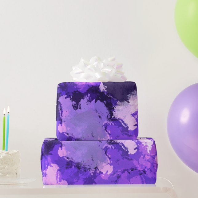 Papier Cadeau Bleu pourpre & Cool Design élégant moderne (Cadeaux de fête)