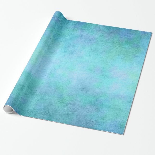 Papier Cadeau Bleu, pourpre turquoises, Aqua, et aquarelle (Déroulé)