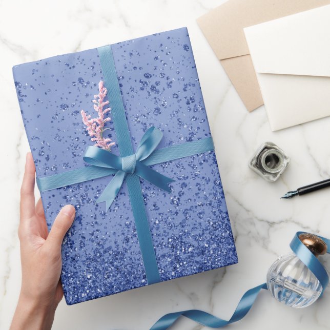 Papier Cadeau Bleu Royal Faux Pailleté  (Cadeaux)