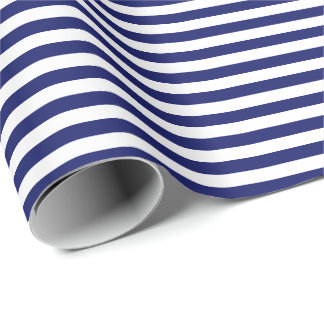 Papier Cadeau Bleu Sailor Stripe (petite échelle)