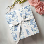 Papier Cadeau Bleu Toile de Jouy Style Vintage Élégant<br><div class="desc">Transformez votre expérience de cadeau avec notre papier d'enveloppement Vintage de style bleu-français Toile de Jouy ! Entrez dans un monde de beauté et de sophistication intemporelle en enveloppant vos cadeaux dans ce design époustouflant. L'imprimé bleu épais rappelle les tapisseries françaises classiques, dégageant élégance et charme qui séduira quiconque les...</div>