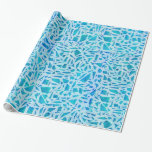 Papier Cadeau Bleu Turquoise Mosaïque Carrelage Moderne Chic<br><div class="desc">Papier d'emballage</div>