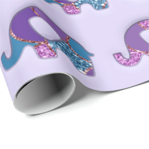 Papier Cadeau Bleu turquoise pourpre de lavande de baby shower