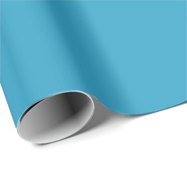 Papier Cadeau Bleu Uni Couleur Unie (Coin rond)