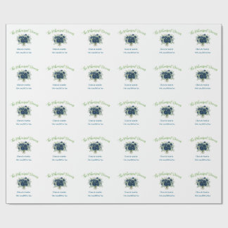 Papier Cadeau bleu vert floral le dîner de répétition modifiable