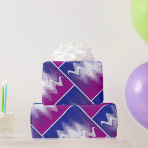 Papier Cadeau Bleu violet blanc
