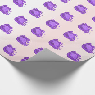 Papier Cadeau Bleuets et crème Motif de fruits