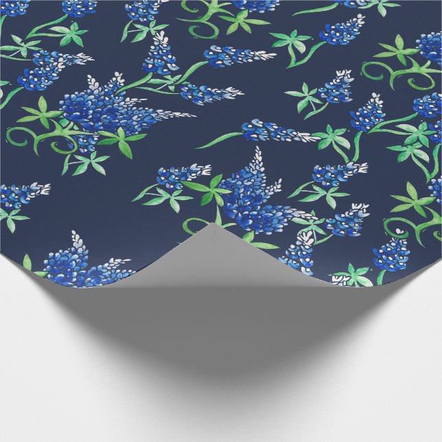 Papier Cadeau Bleus du Texas Floral Blue (Coin)