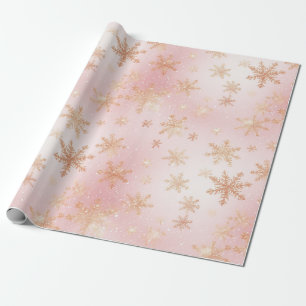Papier Cadeau Bliss de flocon rose et or