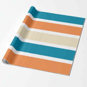 Papier Cadeau Bloc de couleur orange Turquoise Turquoise moderne