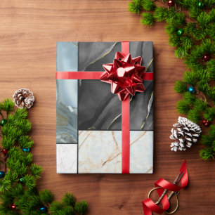 Papier Cadeau Bloc géométrique moderne en marbre d'agate abstrai