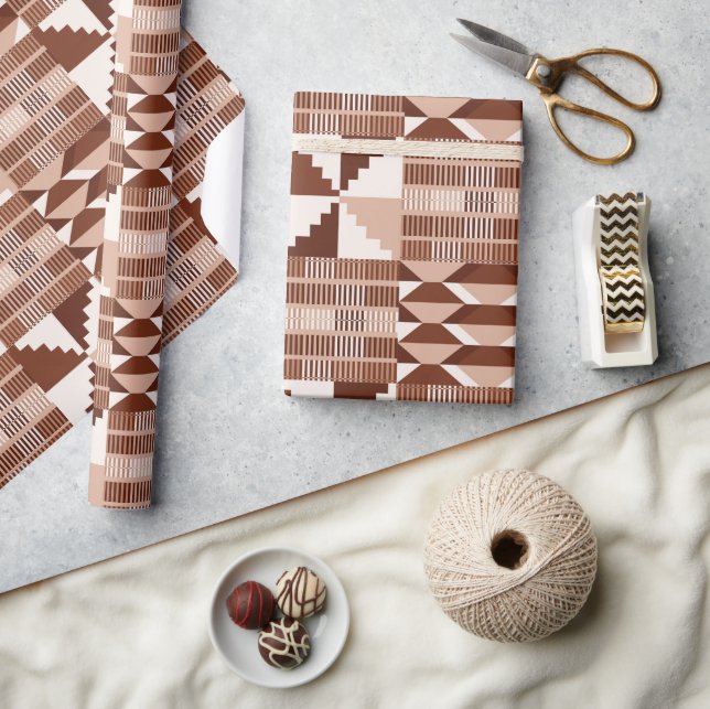 Papier Cadeau Bloc Kente - Terre cuite (Artisanat)