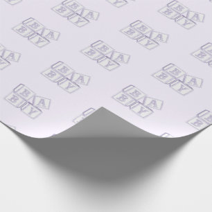 Papier Cadeau Blocs bébé Typographie Purple Aquarelle Douche