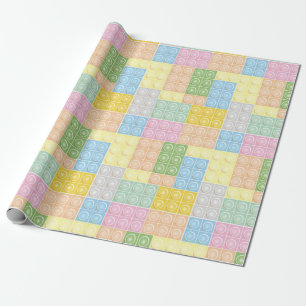 Papier Cadeau Blocs de construction Pastel