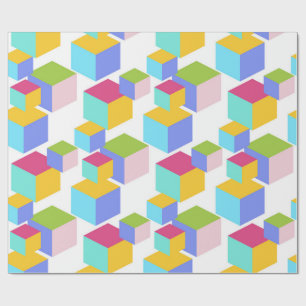 Papier Cadeau Blocs de jouets colorés Motif