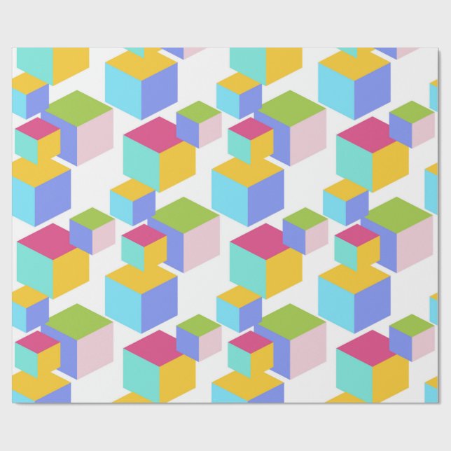 Papier Cadeau Blocs de jouets colorés Motif (Plat)
