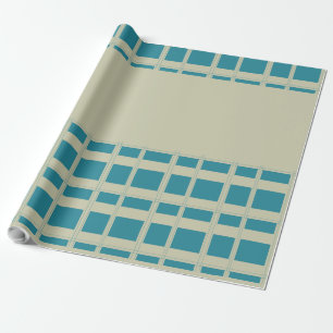 Papier Cadeau Blocs gris et turquoise