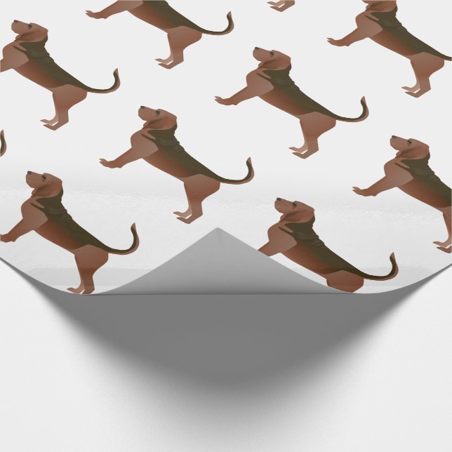 Papier Cadeau Bloodhound Basic Breed Illustration Silhouette (Coin)