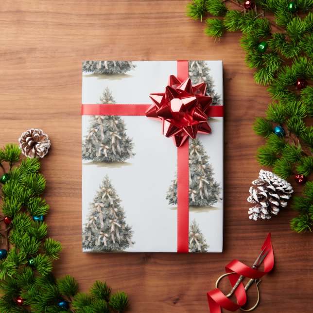 Papier Cadeau Blue Christmas Trees (Cadeau de vacances)