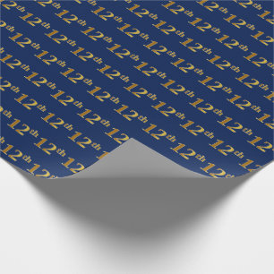 Papier Cadeau Blue, Faux Gold 12e (Douzième)