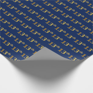 Papier Cadeau Blue, Faux Gold 13e (treizième) événement