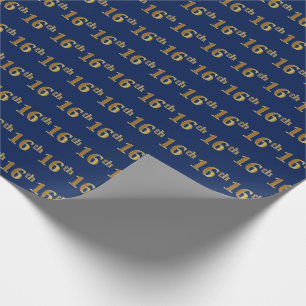 Papier Cadeau Blue, Faux Gold 16e (seizième) événement