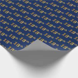 Papier Cadeau Blue, Faux Gold 18e (dix-huitième) événement
