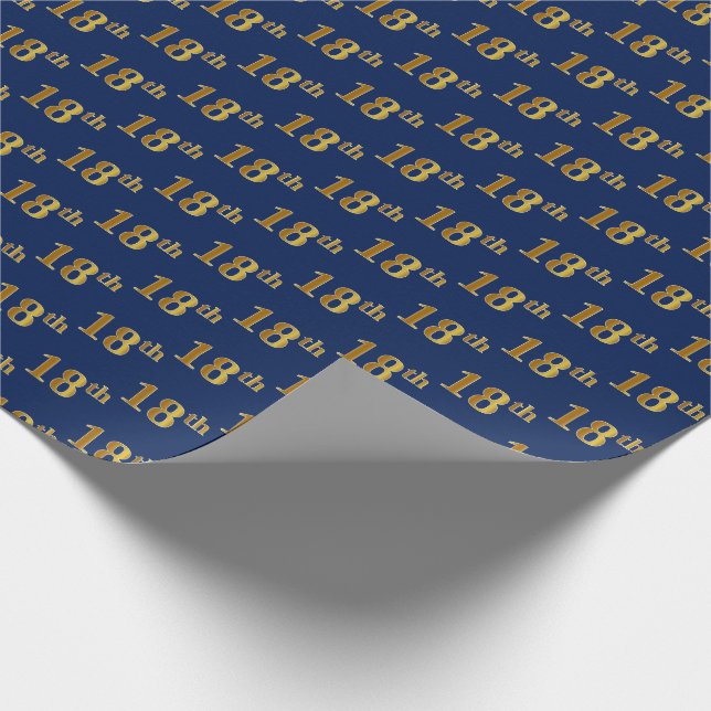 Papier Cadeau Blue, Faux Gold 18e (dix-huitième) événement (Coin)