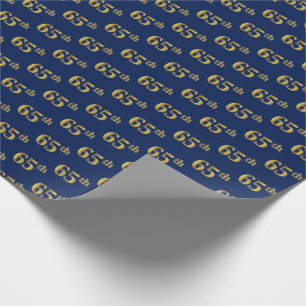 Papier Cadeau Blue, Faux Gold 65e (Soixante-cinquième)