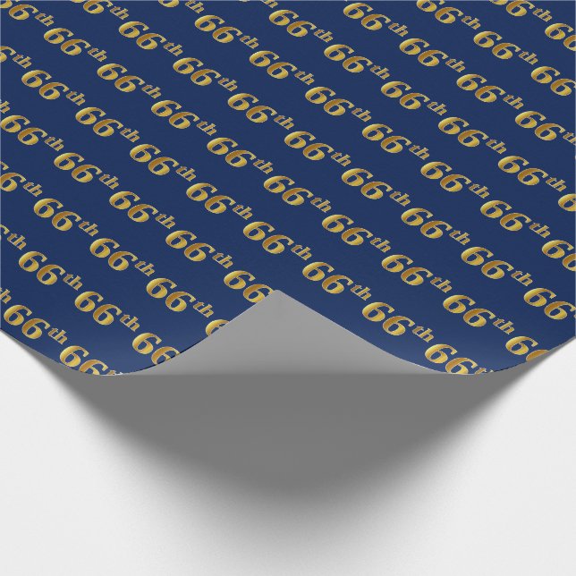 Papier Cadeau Blue, Faux Gold 66e (Soixante-sixième) (Coin)