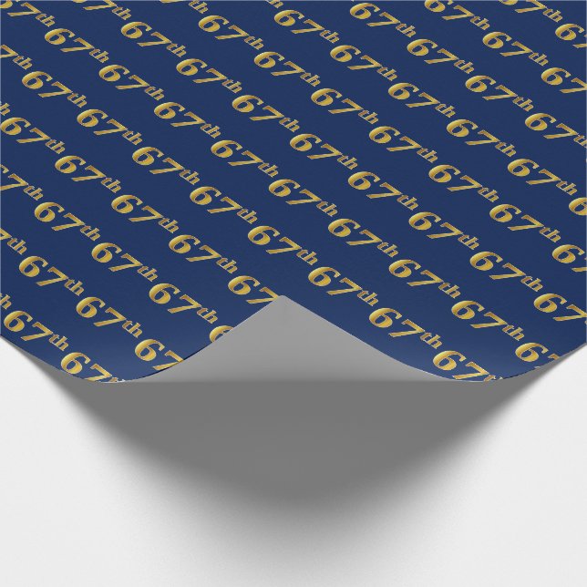 Papier Cadeau Blue, Faux Gold 67e (Soixante-septième) Événement (Coin)