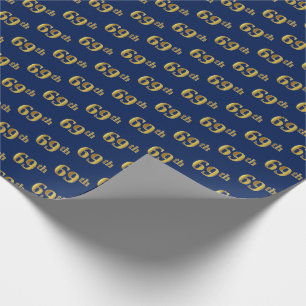 Papier Cadeau Blue, Faux Gold 69e (Soixante-Neuvième)