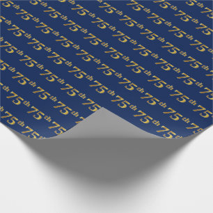 Papier Cadeau Blue, Faux Gold 75e (Soixante-quinzième)