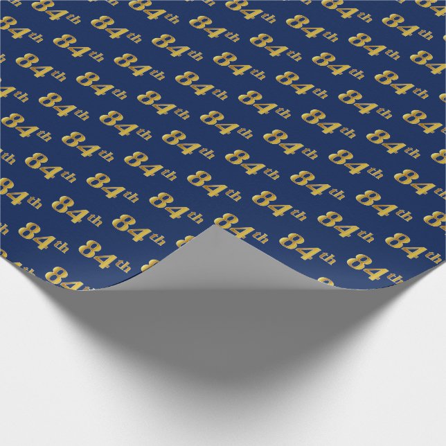 Papier Cadeau Blue, Faux Gold 84e (Quatre-vingt-quatrième) (Coin)