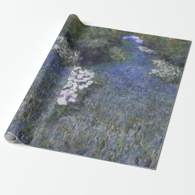 Papier Cadeau Blue Forest Path Impressionist Oilpaint (Déroulé)