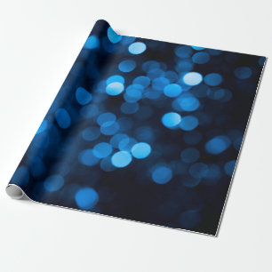 Papier Cadeau Blue glitter bokeh texture lights
