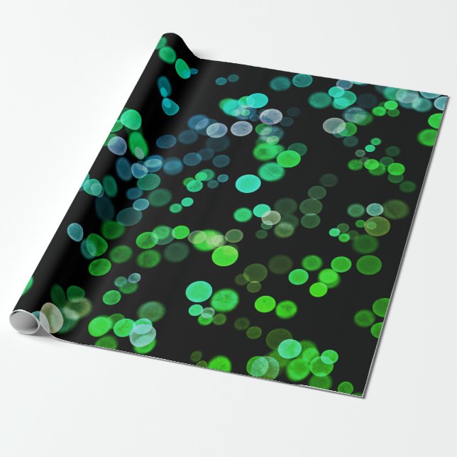 Papier Cadeau Blue Green Seagreen Abstrait Bubble Motif (Déroulé)