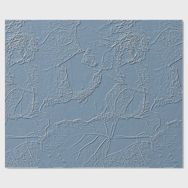 Papier Cadeau Blue leaf design with edges, lines, abstract plant (Plat)