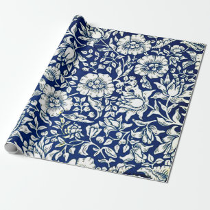 Papier Cadeau Blue Mallow, motif vintage par William Morris