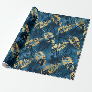 Papier Cadeau Blue Metallic Élégant cadeau tropical