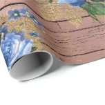 Papier Cadeau Blue Navy Rose Bois Rustique Floral Fête des marié<br><div class="desc">Décor floral délicat pour de nombreuses occasions comme mariage,  fête d'anniversaire,  douche nuptiale,  rencontre avec des amis florenceDesign K</div>