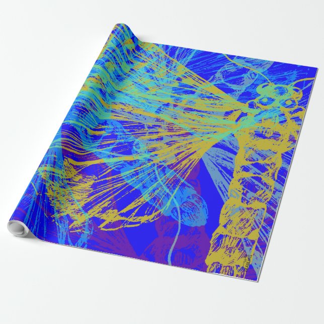 Papier Cadeau Blue Pastel Abstract (Déroulé)