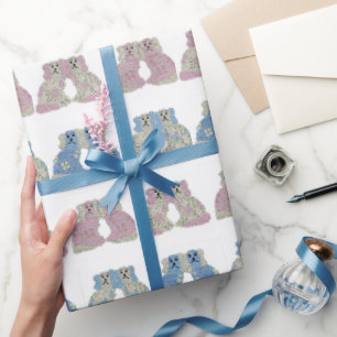 Papier Cadeau Blue Rose Staffordshire Chiens Ginger Jars Jar